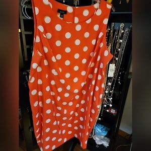 Size 24W petite  Tangerine w/white poka dots  NWOT